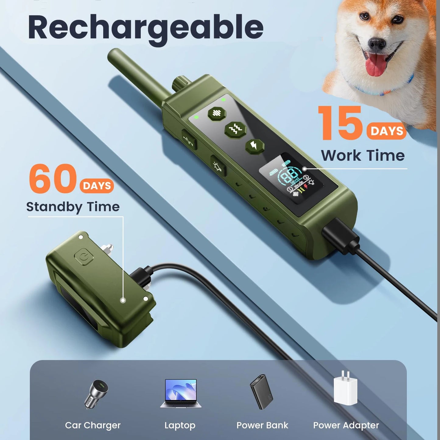 BARKAHOLICS® RS5 Remote Dog Training E-Collar 1250m 1-2 Dogs