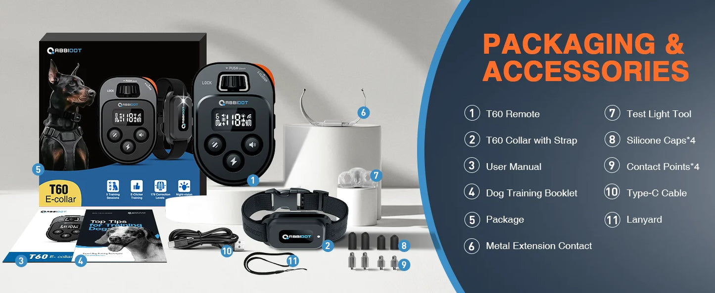 ABBIDOT® T60 Advanced Remote Dog Training E-Collar 1050m 1-2 Dogs