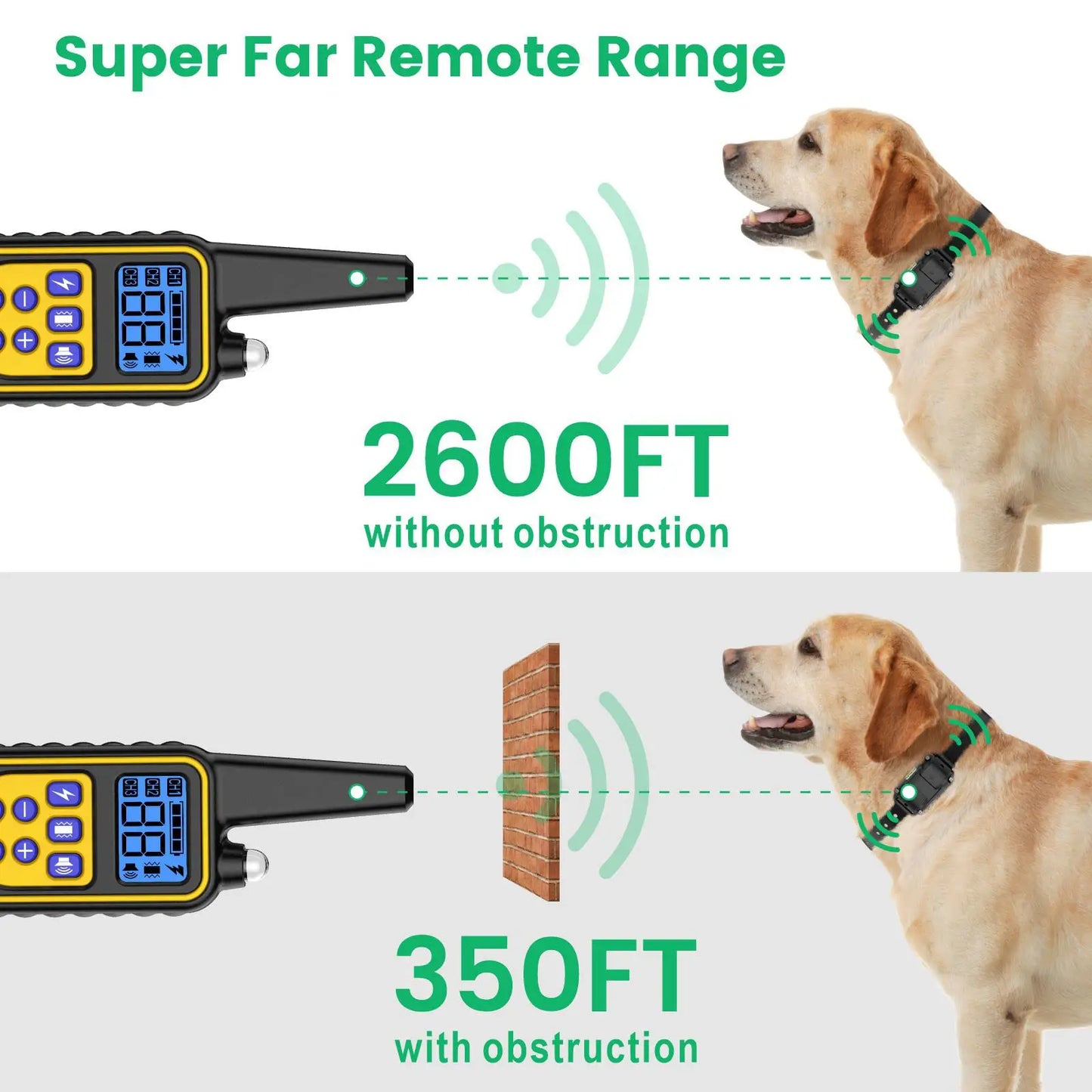 PETRAINER® PET776 Remote Dog Training E-Collar 800m 1-3 Dogs